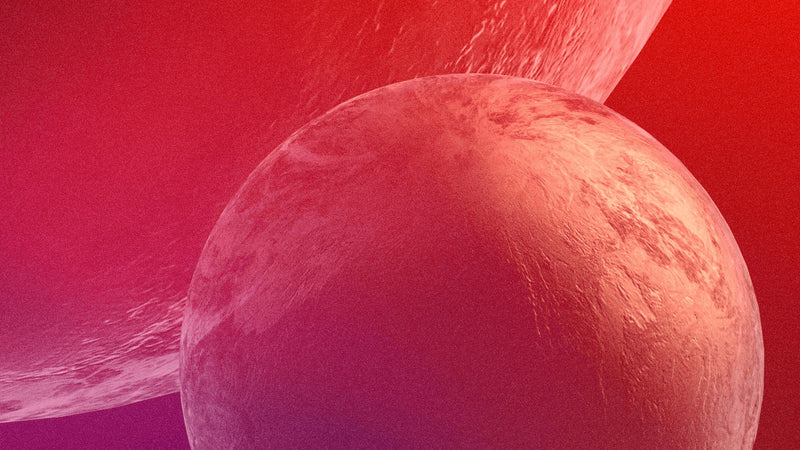 Two red and magenta planets