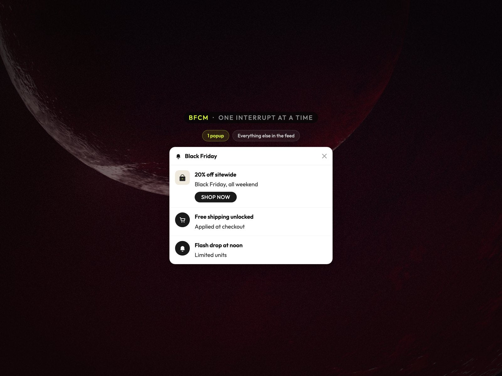 Product photograph in an Atomato on-site messaging mockup